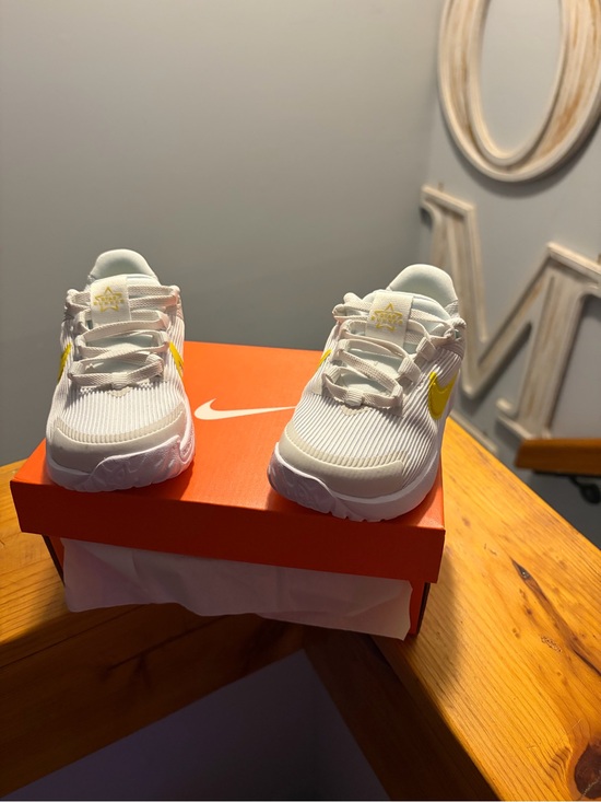 Nike Other - Nike Kids White Sneakers with Yellow Swoosh